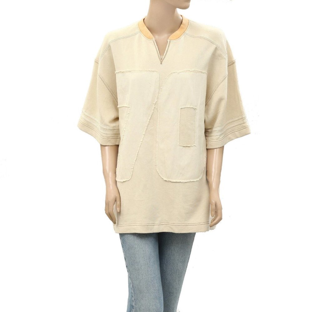 Urban Outfitters Solid Ribbed Pullover Top Oversized Cotton Slouchy M New - Picture 1 of 4